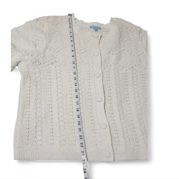 Draper James/Sweater/open knit/white/front buttons/4% wool/size XXL - Picture 8 of 10